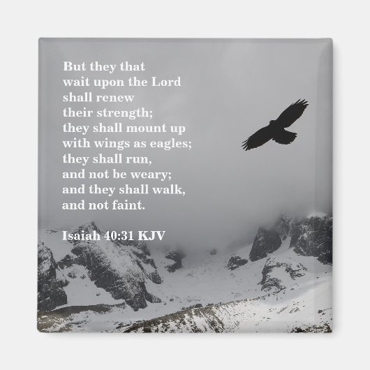 イザヤ書40:31 – しかし主に待つ者たち マグネット (正面)