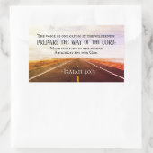 イザヤ書40:3-5主の道を準備せよ、聖書 長方形シール (バッグ)