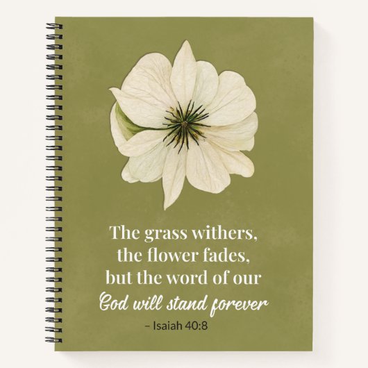 イザヤ書40:8フローラ聖書聖書聖書論文集 ノートブック (正面)
