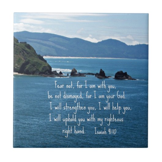 イザヤ書41:10わたしはあなたがたと共にいない恐れ。 タイル (正面)