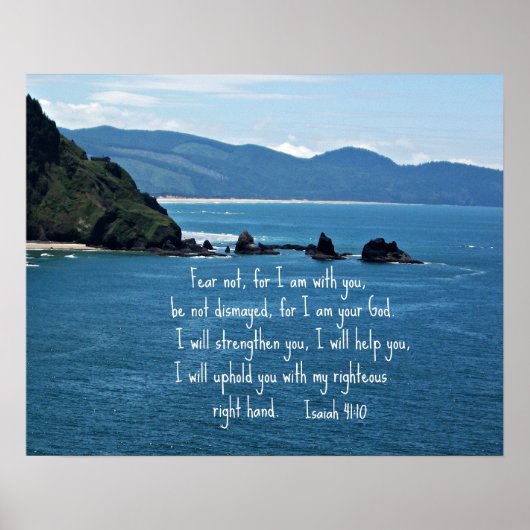 イザヤ書41:10わたしはあなたがたと共にいない恐れ。 ポスター (正面)