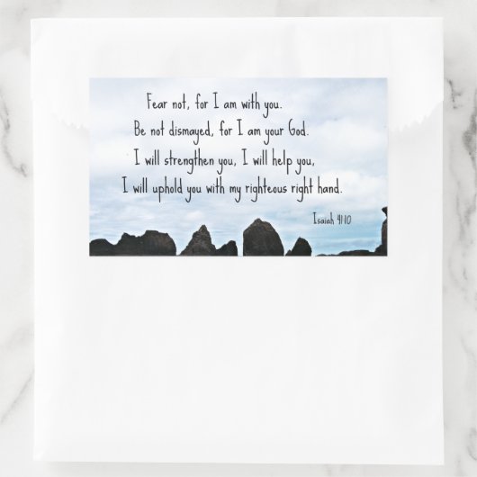 イザヤ書41:10わたしはあなたがたと共にいない恐れ。 長方形シール (バッグ)