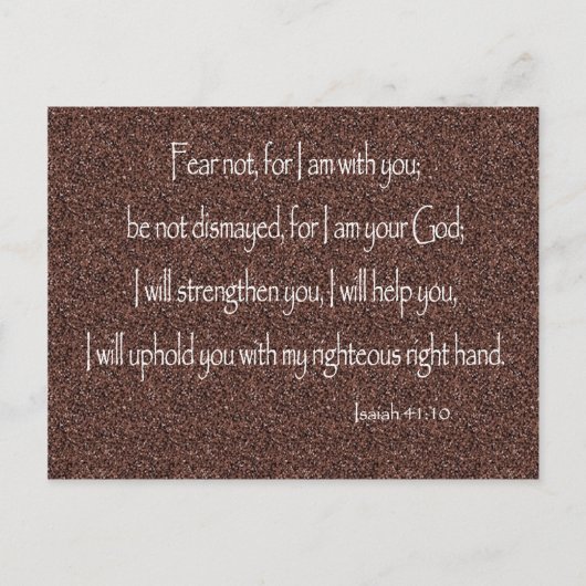 イザヤ書41:10わたしはキリスト教と共にいるからだ ポストカード (正面)
