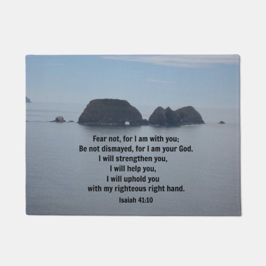 イザヤ書41:10わたしは共にいるからだ ドアマット (正面)