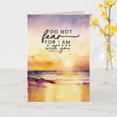 イザヤ書41:10わたしは聖書の聖句と共にいる事を恐れてはいけない カード (黄色い花)