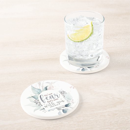 イザヤ書41:10わたしは聖書の聖句と共にいる事を恐れてはいけない コースター (側面)