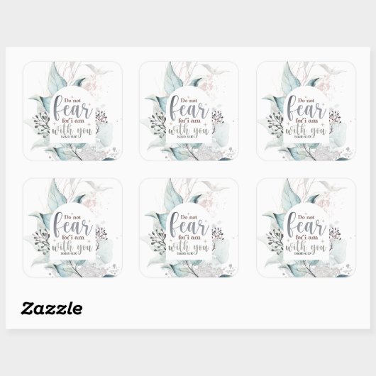 イザヤ書41:10わたしは聖書の聖句と共にいる事を恐れてはいけない スクエアシール (シート)