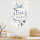 イザヤ書41:10わたしは聖書の聖句と共にいる事を恐れてはいけない ポスター (キッチン)