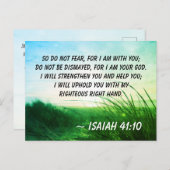 イザヤ書41:10わたしは聖書の聖句と共にいる事を恐れてはいけない ポストカード (正面/裏面)