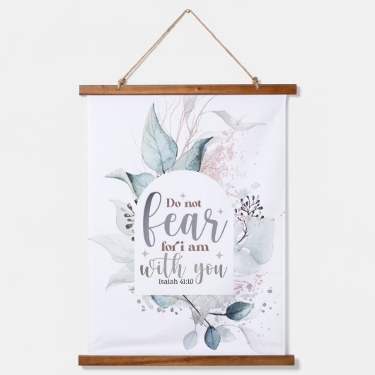 イザヤ書41:10わたしは聖書の聖句と共にいる事を恐れてはいけない 吊り下げ型タペストリー (正面)