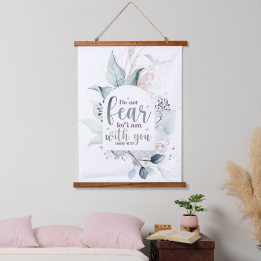 イザヤ書41:10わたしは聖書の聖句と共にいる事を恐れてはいけない 吊り下げ型タペストリー (寝室)