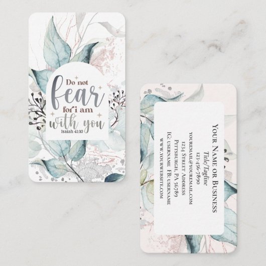 イザヤ書41:10わたしは聖書の聖句と共にいる事を恐れてはいけない 名刺 (正面/裏面)