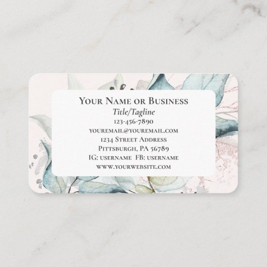 イザヤ書41:10わたしは聖書の聖句と共にいる事を恐れてはいけない 名刺 (裏面)