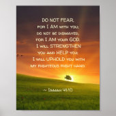 イザヤ書41:10わたしは、あなたがたと共におられる恐れはない ポスター (正面)