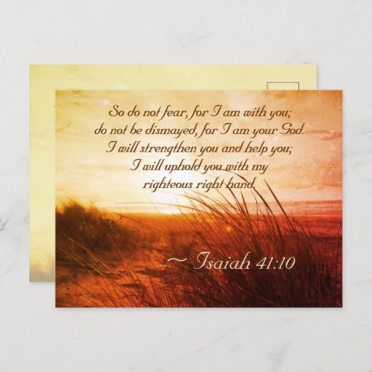 イザヤ書41:10聖書の聖句わたしは、あなたがたと共にいることを恐れてはならない ポストカード (正面/裏面)