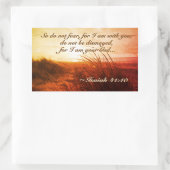 イザヤ書41:10聖書の聖句わたしは、あなたがたと共にいることを恐れてはならない 長方形シール (バッグ)