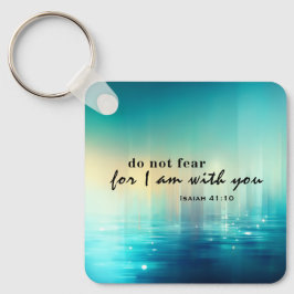 イザヤ書41:10聖書の聖句ブルー抽象芸術を恐れない キーホルダー