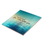 イザヤ書41:10聖書の聖句ブルー抽象芸術を恐れない タイル (側面)