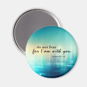 イザヤ書41:10聖書の聖句ブルー抽象芸術を恐れない マグネット (正面/裏面)