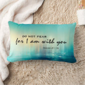 イザヤ書41:10聖書の聖句ブルー抽象芸術を恐れない ランバークッション (ブランケット)