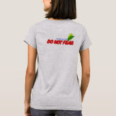 (イザヤ書41:10)女のTシャツを恐れてはいけない Tシャツ (裏面)