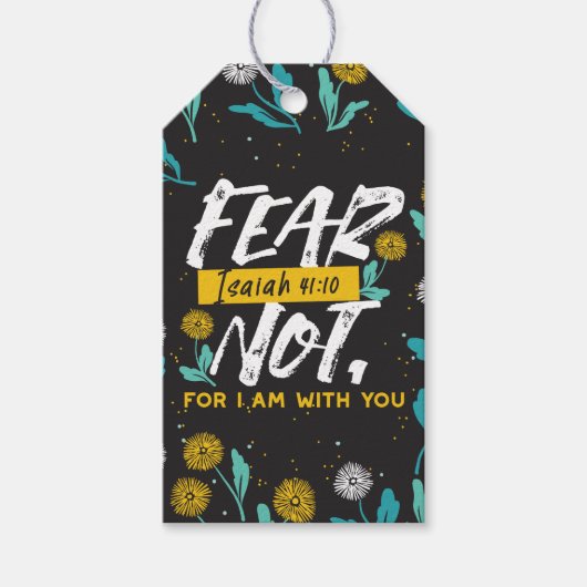 イザヤ書41:10 – 聖書感動的の聖句を恐れない ギフトタグ (正面)