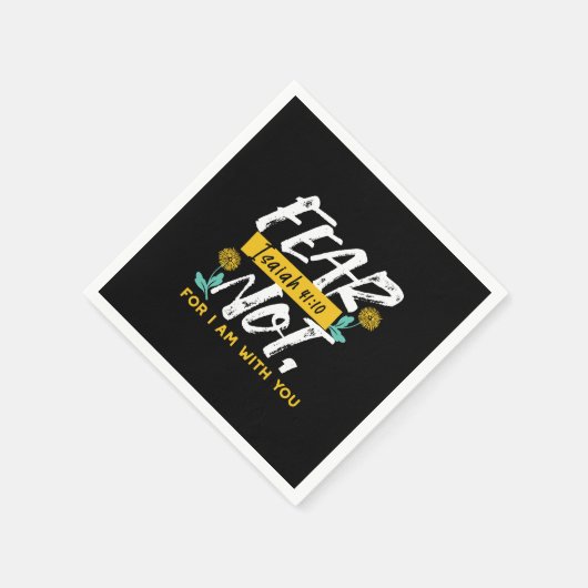 イザヤ書41:10 – 聖書感動的の聖句を恐れない スタンダードカクテルナプキン (角)