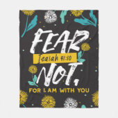 イザヤ書41:10 – 聖書感動的の聖句を恐れない フリースブランケット (正面)