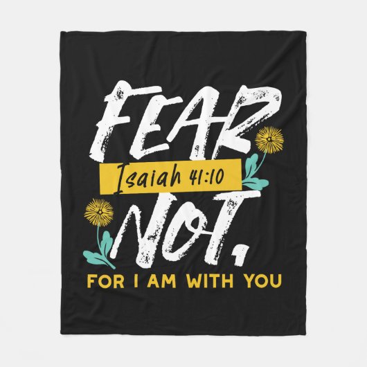 イザヤ書41:10 – 聖書感動的の聖句を恐れない フリースブランケット (正面)