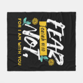 イザヤ書41:10 – 聖書感動的の聖句を恐れない フリースブランケット (正面(横))