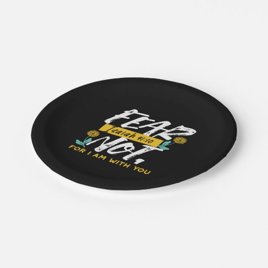 イザヤ書41:10 – 聖書感動的の聖句を恐れない ペーパープレート (アングル)