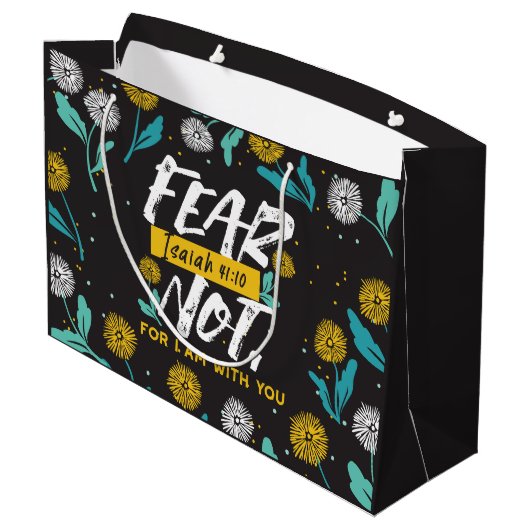 イザヤ書41:10 – 聖書感動的の聖句を恐れない ラージペーパーバッグ (裏面アングル)