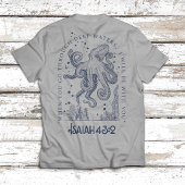 イザヤ書43章2節のタコのクリスチャンデザイン 深い水 Tシャツ