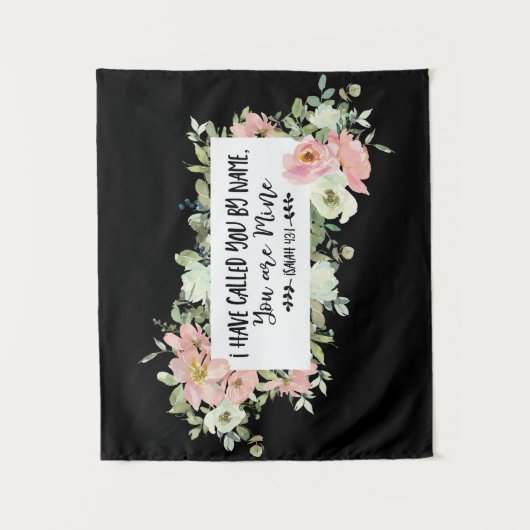 イザヤ書43:1わたしは聖書の聖句という名前で呼んだ タペストリー (正面)