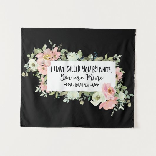 イザヤ書43:1わたしは聖書の聖句という名前で呼んだ タペストリー (正面(横))