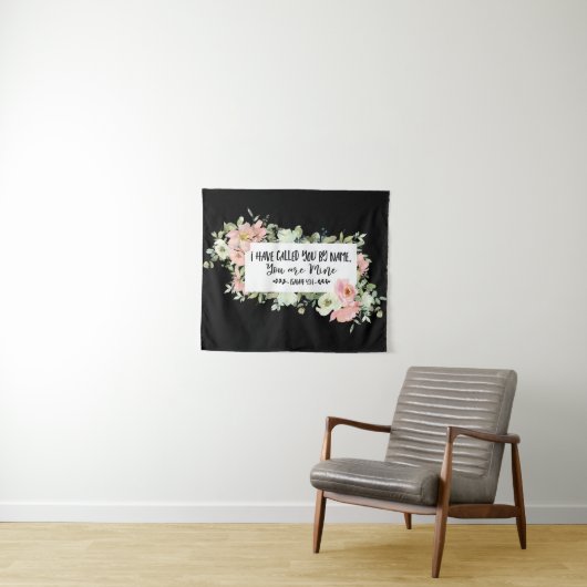 イザヤ書43:1わたしは聖書の聖句という名前で呼んだ タペストリー (インサイチュ(横))