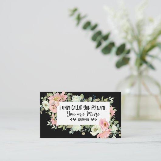 イザヤ書43:1わたしは聖書の聖句という名前で呼んだ 名刺 (スタンド正面)