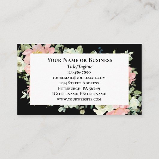 イザヤ書43:1わたしは聖書の聖句という名前で呼んだ 名刺 (裏面)