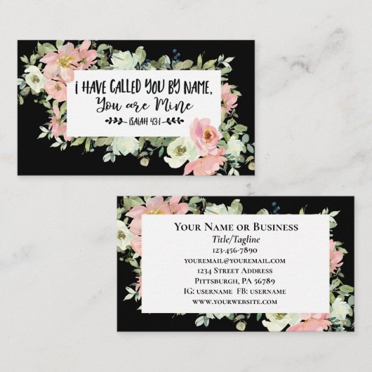 イザヤ書43:1わたしは聖書の聖句という名前で呼んだ 名刺 (正面/裏面)