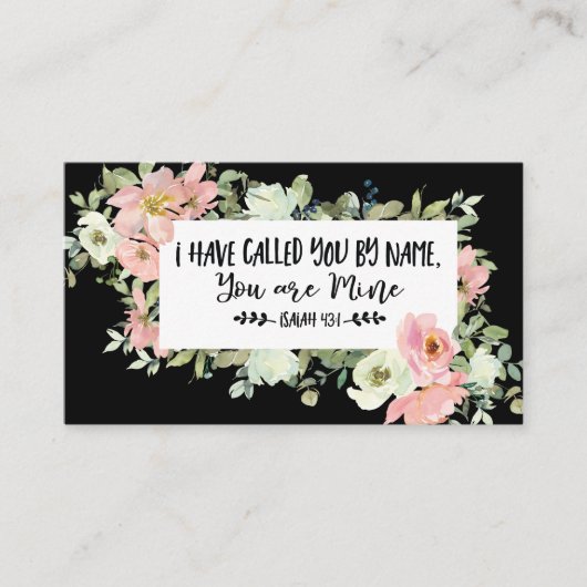 イザヤ書43:1わたしは聖書の聖句という名前で呼んだ 名刺 (正面)