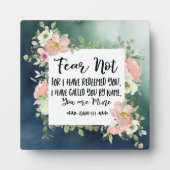 イザヤ書43:1わたしは聖書をあなた方を贖ったのではない恐れ フォトプラーク (正面)