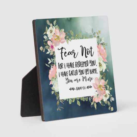 イザヤ書43:1わたしは聖書をあなた方を贖ったのではない恐れ フォトプラーク (正面)