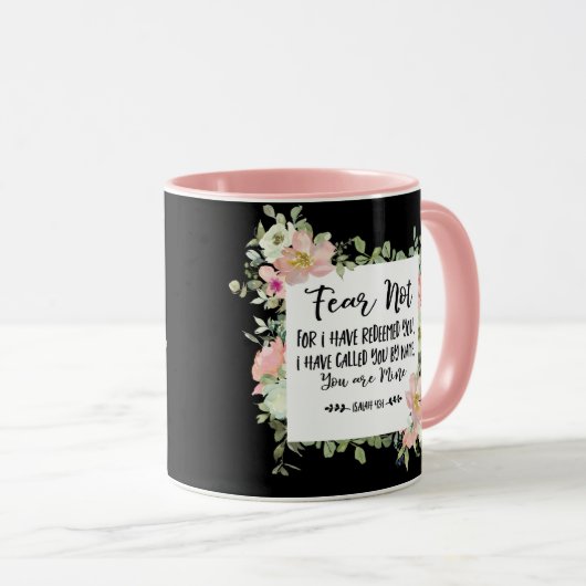 イザヤ書43:1わたしは聖書をあなた方を贖ったのではない恐れ マグカップ (正面右)