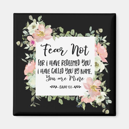 イザヤ書43:1わたしは聖書をあなた方を贖ったのではない恐れ マグネット (正面)