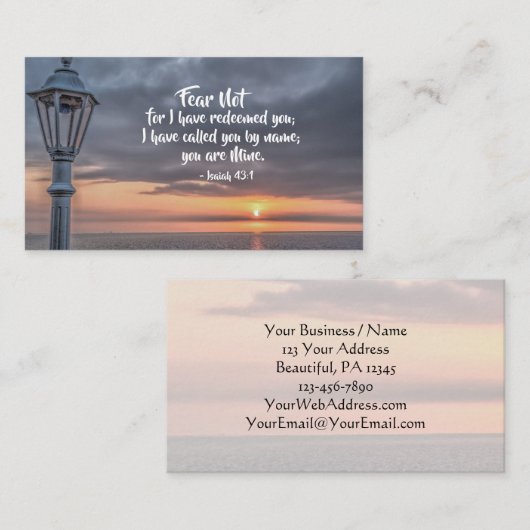 イザヤ書43:1わたしは聖書をあなた方を贖ったのではない恐れ 名刺 (正面/裏面)