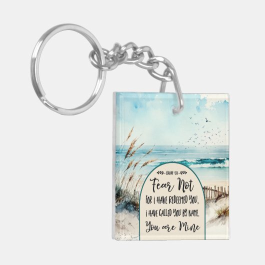 イザヤ書43:1わたしは、あなたがたを贖ったのではない恐れ海 キーホルダー (正面左)