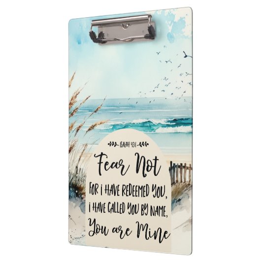 イザヤ書43:1わたしは、あなたがたを贖ったのではない恐れ海 クリップボード (左)