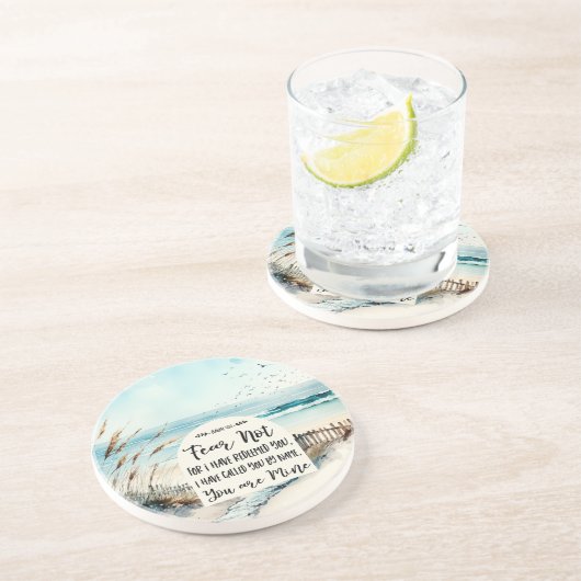 イザヤ書43:1わたしは、あなたがたを贖ったのではない恐れ海 コースター (側面)