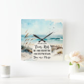 イザヤ書43:1わたしは、あなたがたを贖ったのではない恐れ海 スクエア壁時計 (ホーム)