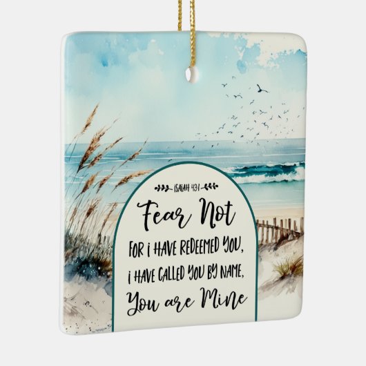 イザヤ書43:1わたしは、あなたがたを贖ったのではない恐れ海 セラミックオーナメント (右)